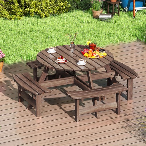 Person round picnic table - 8-person,