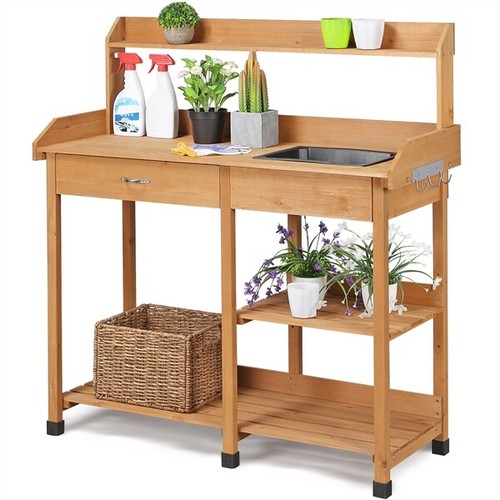 Garden potting bench - potting, table